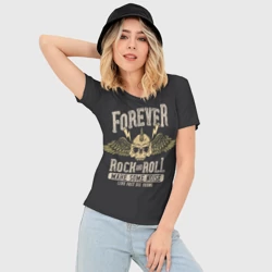 Женская футболка 3D Slim Forever rock and roll - фото 2