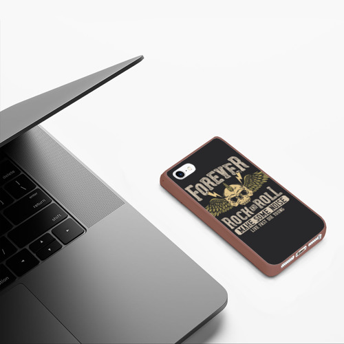 Чехол для iPhone 5/5S матовый Forever rock and roll, цвет коричневый - фото 5