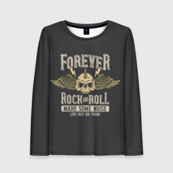 Женский лонгслив 3D Forever rock and roll