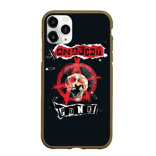 Чехол для iPhone 11 Pro Max матовый Anarchy punk, цвет коричневый