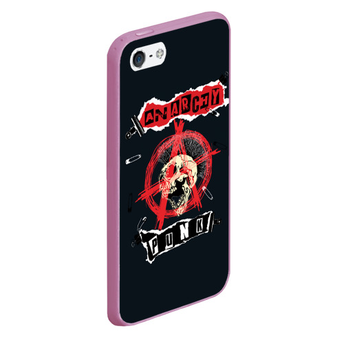 Чехол для iPhone 5/5S матовый Anarchy punk, цвет розовый - фото 3