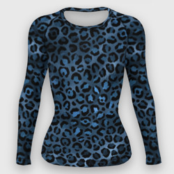 Женский рашгард 3D Синяя леопардовая шкура