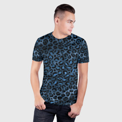 Мужская футболка 3D Slim Синяя леопардовая шкура - фото 2