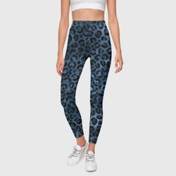Леггинсы 3D Синяя леопардовая шкура - фото 2