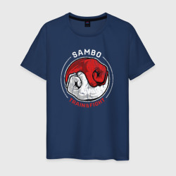 Мужская футболка хлопок Самбо тренировки и борьба