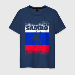 Мужская футболка хлопок Самбо флаг РФ