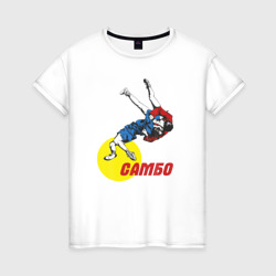 Женская футболка хлопок Самбо бросок