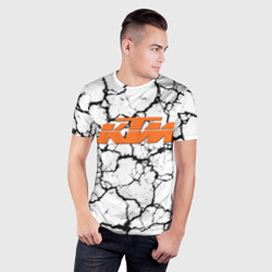 Мужская футболка 3D Slim KTM grunge background - фото 2