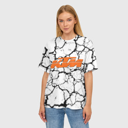 Женская футболка oversize 3D KTM grunge background - фото 2