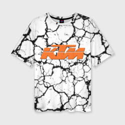 Женская футболка oversize 3D KTM grunge background