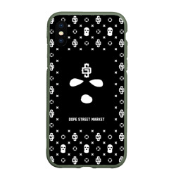 Чехол для iPhone XS Max матовый Узор Black Phantom Ski Mask Dope Street Market