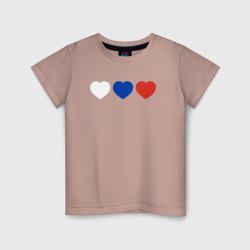 Детская футболка хлопок Сердце триколор