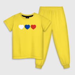 Детская пижама хлопок Сердце триколор