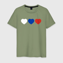 Мужская футболка хлопок Сердце триколор