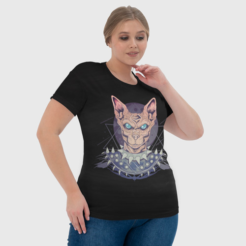 Женская футболка 3D с принтом Кот панк!, фото #4