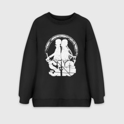 Женский свитшот oversize без начеса хлопок SAO арт