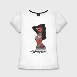 Женская футболка хлопок Slim Vi  cyberpunk 2077 