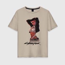 Женская футболка хлопок Oversize Vi  cyberpunk 2077 