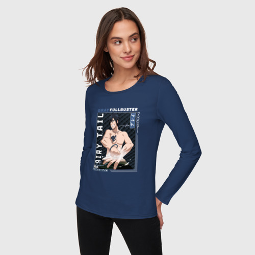 Женский лонгслив хлопок с принтом Fairy Tail,  Грей Фуллбастер, фото на моделе #1