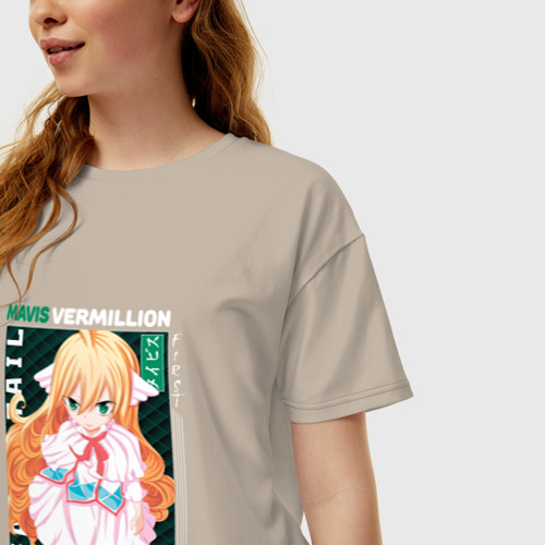 Женская футболка хлопок Oversize Fairy Tail,  Мавис Вермиллион, цвет миндальный - фото 3