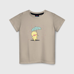 Уточка Lalafanfan. Дождик из сердечек – Детская футболка хлопок с принтом купить со скидкой в -20%