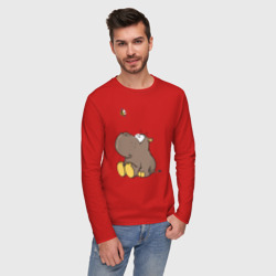 Мужской лонгслив хлопок Бегемотик и пчелка - фото 2