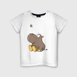 Детская футболка хлопок Бегемотик и пчелка