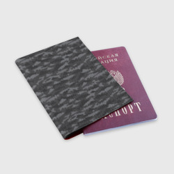 Обложка для паспорта матовая кожа Тёмно-Серый Камуфляж Рыбака - фото 2