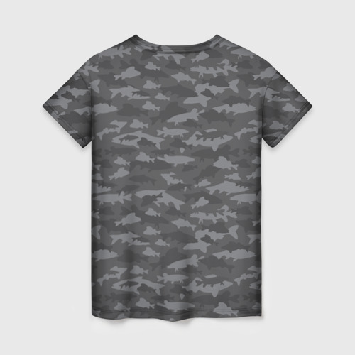 Женская футболка 3D Тёмно-Серый Камуфляж Рыбака, цвет 3D печать - фото 2