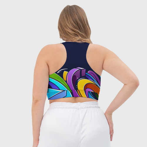 Женский спортивный топ 3D Цветное граффити, цвет 3D печать - фото 6