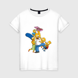 Женская футболка хлопок Simpsons donuts