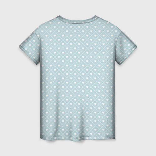 Женская футболка 3D с принтом Маленький зайчик, вид сзади #1