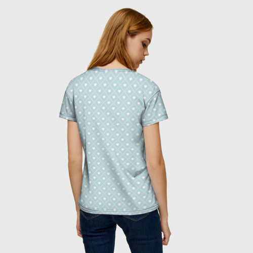 Женская футболка 3D с принтом Маленький зайчик, вид сзади #2