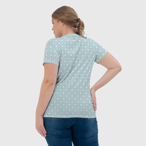 Женская футболка 3D с принтом Маленький зайчик, вид сзади #2