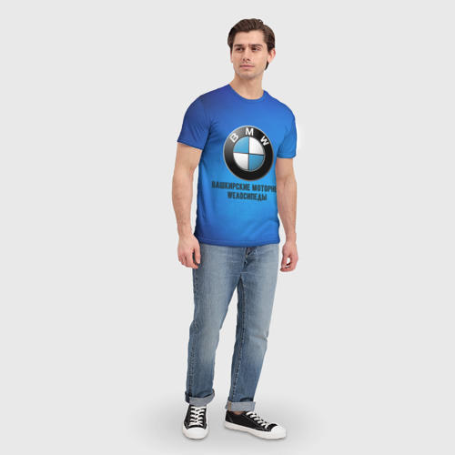 Мужская футболка 3D с принтом BMW велозавод, вид сбоку #3