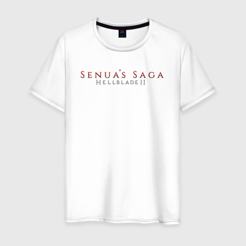 Мужская футболка из хлопка с принтом Hellblade 2 Senuas saga logo, вид спереди №1