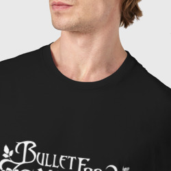 Футболка с принтом Bullet For My Valentine логотип для мужчины, вид на модели спереди №4. Цвет основы: черный
