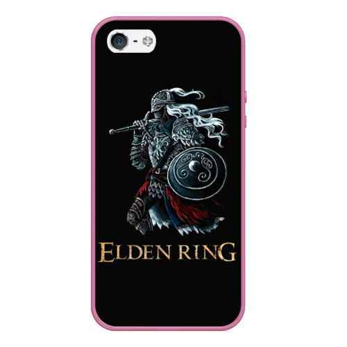 Чехол для iPhone 5/5S матовый Седовласый рыцарь Elden Ring, цвет малиновый