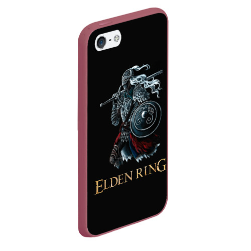 Чехол для iPhone 5/5S матовый Седовласый рыцарь Elden Ring, цвет малиновый - фото 3