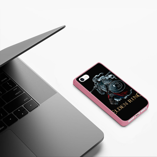 Чехол для iPhone 5/5S матовый Седовласый рыцарь Elden Ring, цвет малиновый - фото 5