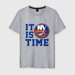It Is New York Islanders Time Нью Йорк Айлендерс – Мужская футболка хлопок с принтом купить со скидкой в -20%