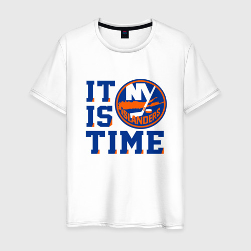 Мужская футболка хлопок It Is New York Islanders Time Нью Йорк Айлендерс, цвет белый