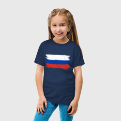 Футболка с принтом Я-Россия для ребенка, вид на модели спереди №3. Цвет основы: темно-синий