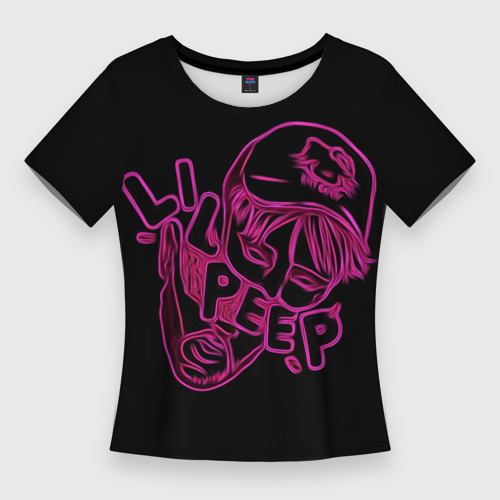 Женская футболка 3D Slim Lil Peep Neon Неоновый Лил Пип, цвет 3D печать