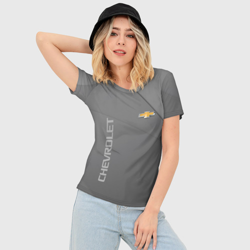 Женская футболка 3D Slim Шевроле, цвет 3D печать - фото 3