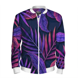 Мужской бомбер 3D Neon Tropical Plants pattern