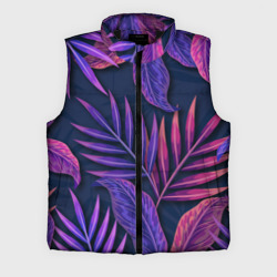 Мужской жилет утепленный 3D Neon Tropical Plants pattern