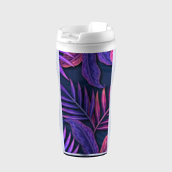 Термокружка-непроливайка Neon Tropical Plants pattern