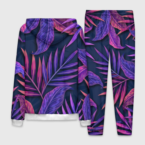 Мужской костюм 3D Neon Tropical Plants pattern, цвет белый - фото 2