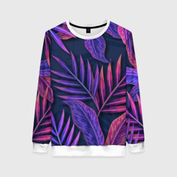 Женский свитшот 3D Neon Tropical Plants pattern